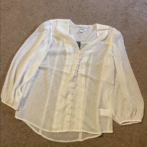Express, White Long Sleeve Shirt